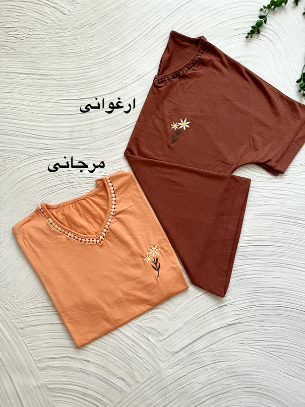 تیشرت سایز بزرگ یقه عدسی