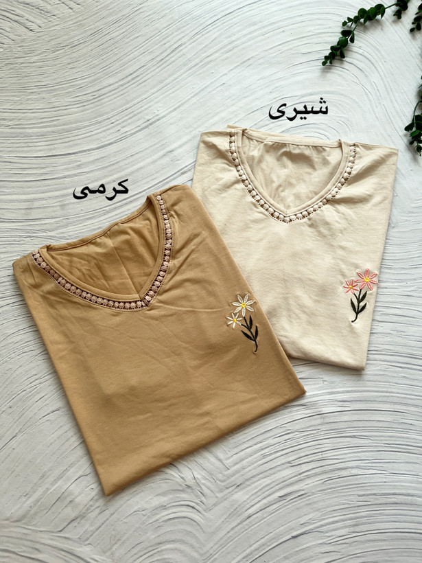 تیشرت سایز بزرگ یقه عدسی